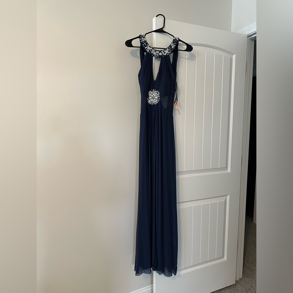 Beautiful evening gown or prom dress.